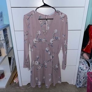 floral long sleeve wrap dress!